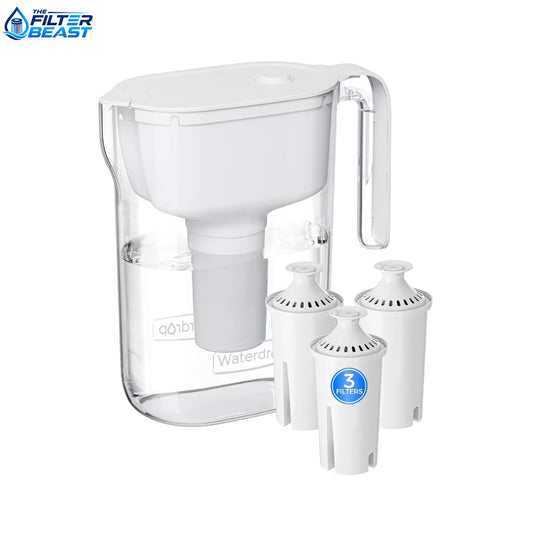 Waterdrop PT-11W 7-Cup Water Filter Pitcher with 3 Filters – White