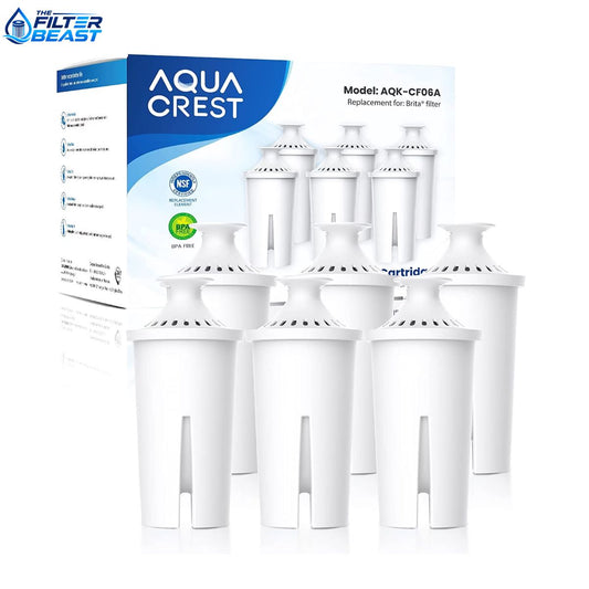 AQUA CREST CF06A Water Filter Replacement for Brita Pitchers & Dispensers – 6 Pack