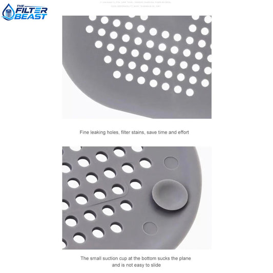Gray Silicone Shower Drain Cover & Hair Catcher – Square Sink Strainer
