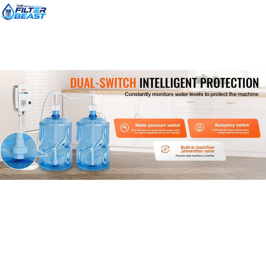 VEVOR Dual-Inlet Bottled Water Dispenser Pump System for Refrigerators & Ice Makers