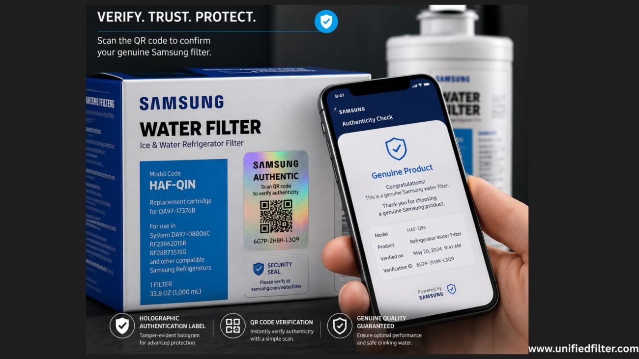 Samsung Water Filter HAF-QIN | Part Number, Compatible Models & Replacement Guide 2 The Samsung Authentication Tag